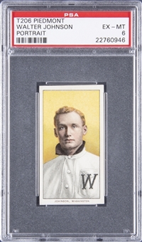 1909-11 T206 White Border Walter Johnson, Portrait – PSA EX-MT 6